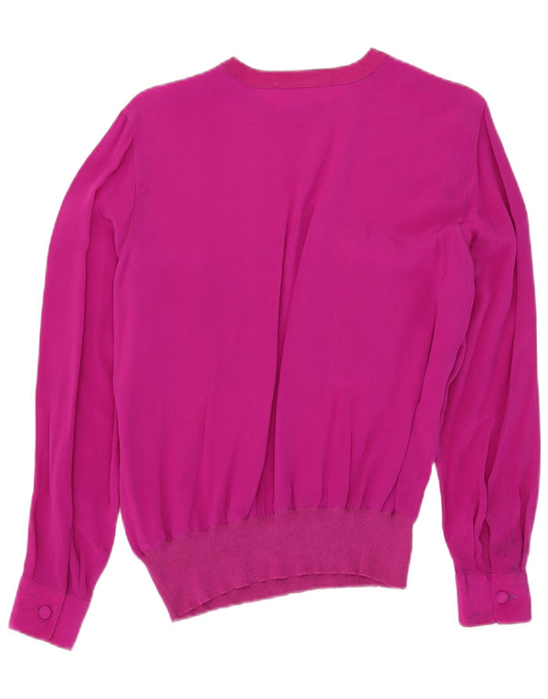 Mizar Dame Langærmet Bluse Top IT 42 Medium Pink Silke