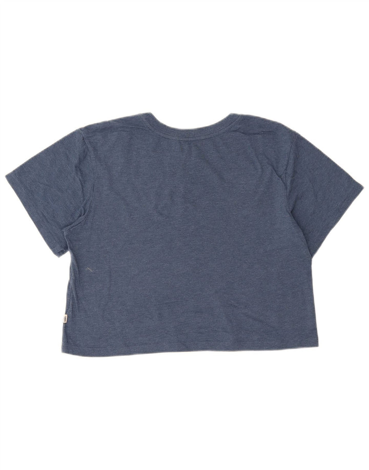 Vans Womens Crop Oversized grafisk T-shirt Top UK 10 Small Blue