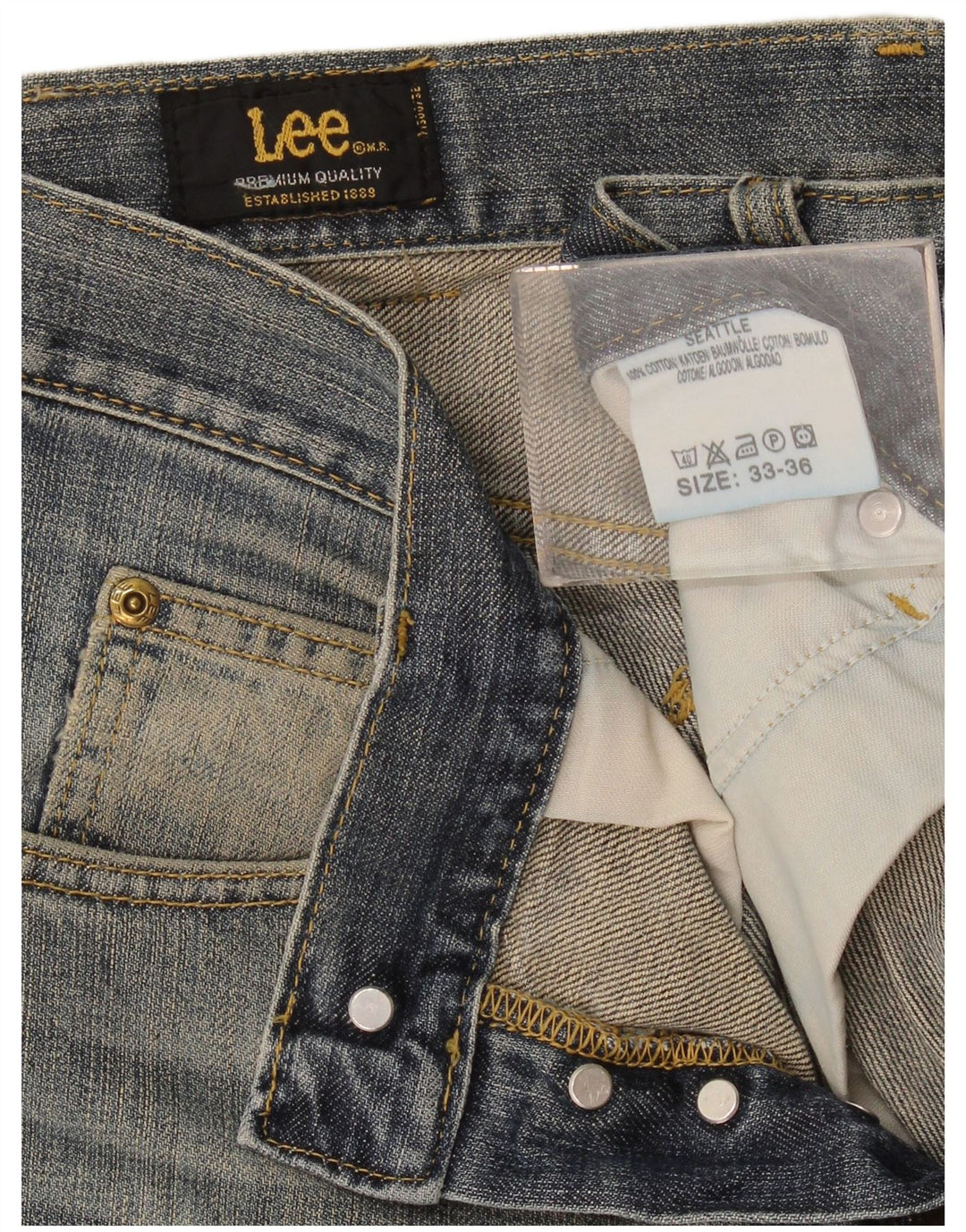 Lee Dame Seattle Straight Jeans W33 L32 Blå Bomuld