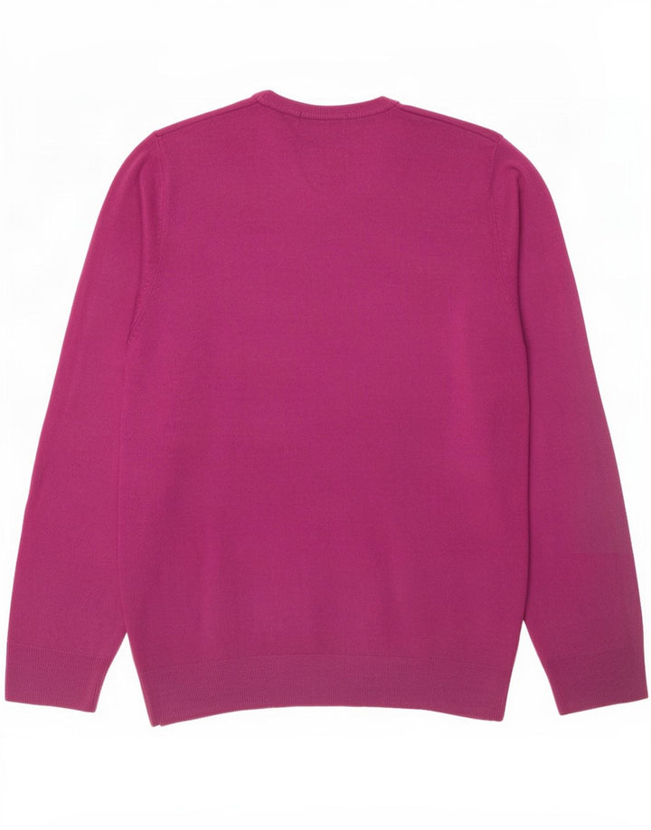 Marks & Spencer Herre V-hals sweater lille rødbrun akryl