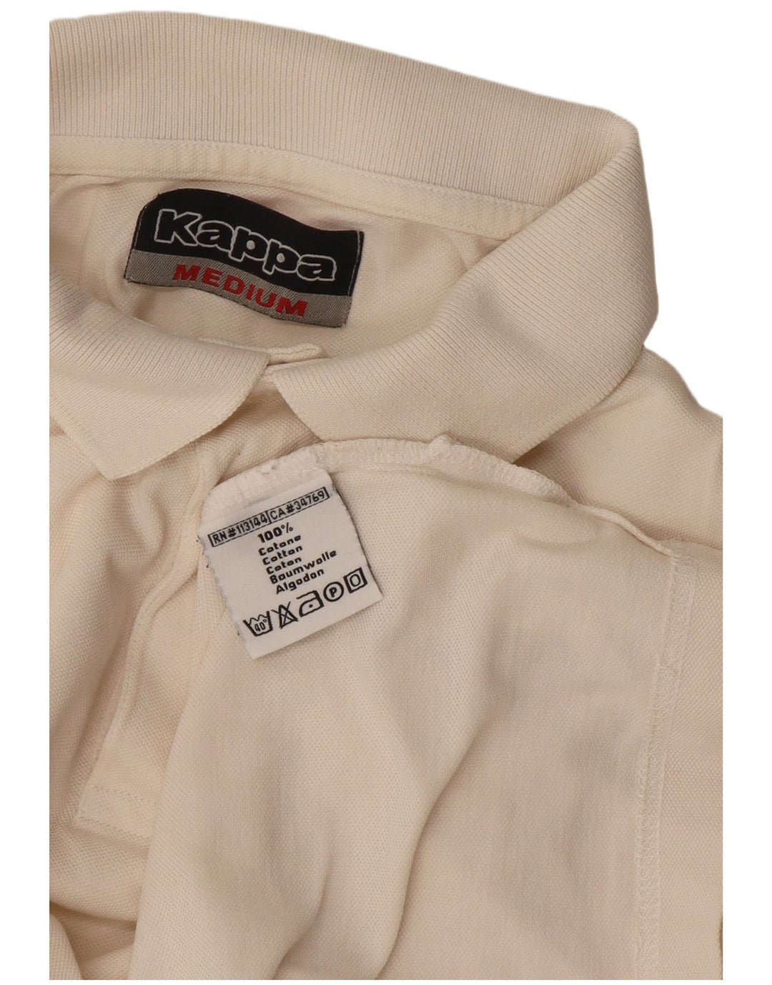 Kappa herre poloshirt Medium Off White Bomuld