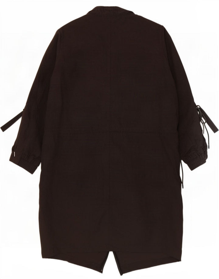 Zara Dame 3/4 ærmet overfrakke UK 6 XS Sort Polyester