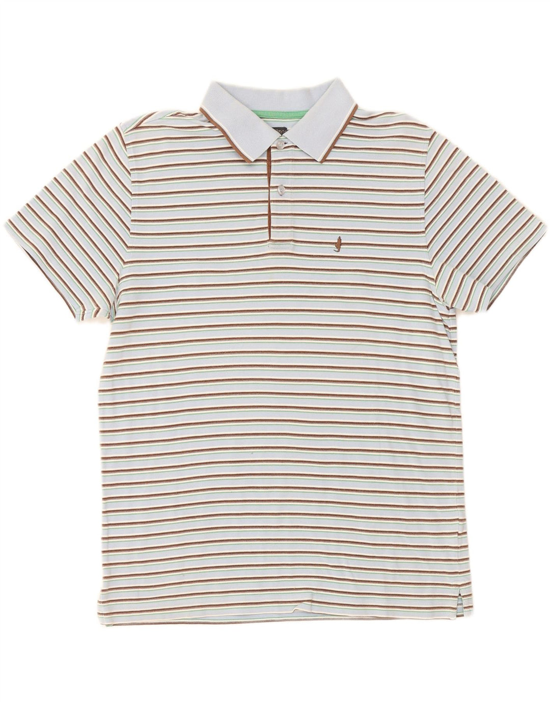 MARLBORO CLASSICS Mens Polo Shirt Medium Blue Striped Cotton Vintage Marlboro Classics and Second-Hand Marlboro Classics from Messina Hembry 
