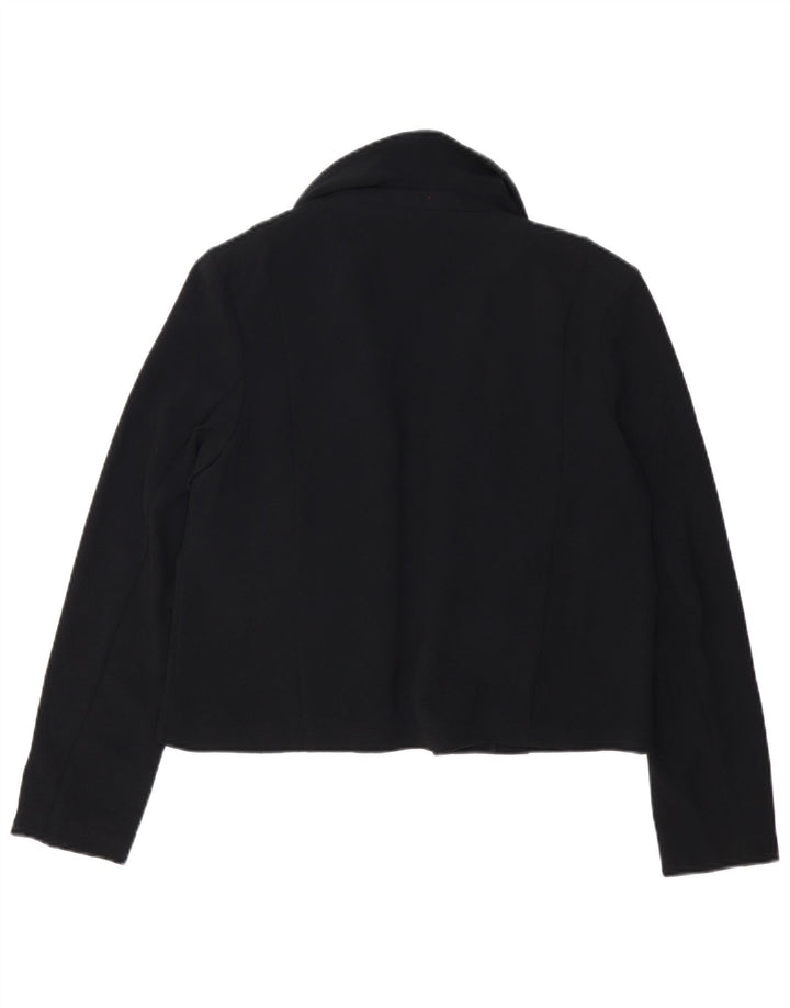 MARKS & SPENCER Åben blazerjakke til kvinder UK 12 Medium Sort Polyester