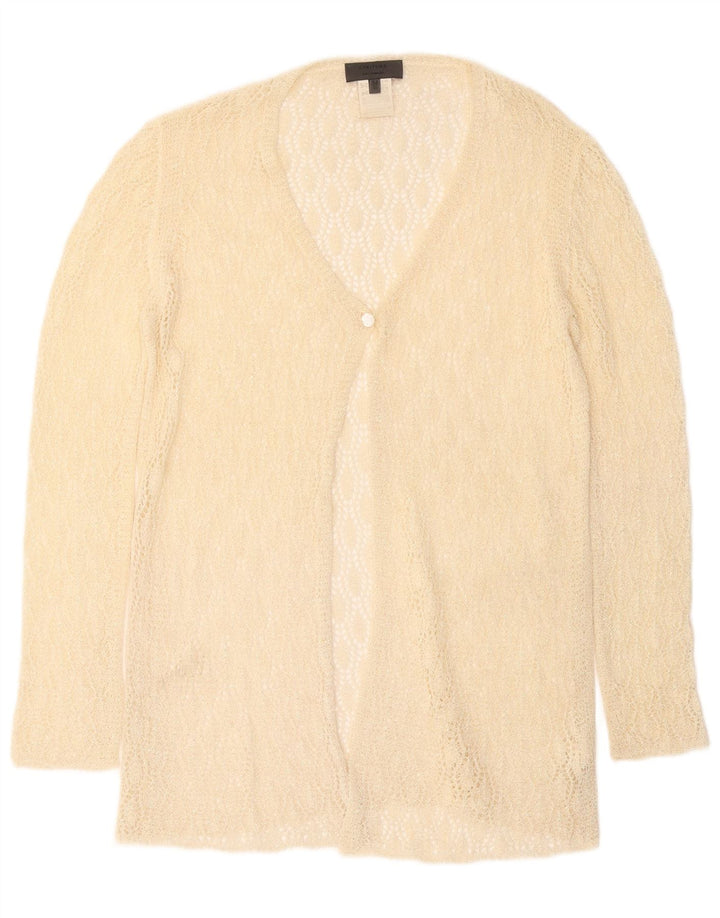 Les Copains Dame Se Through Cardigan Sweater IT 42 Medium Off White
