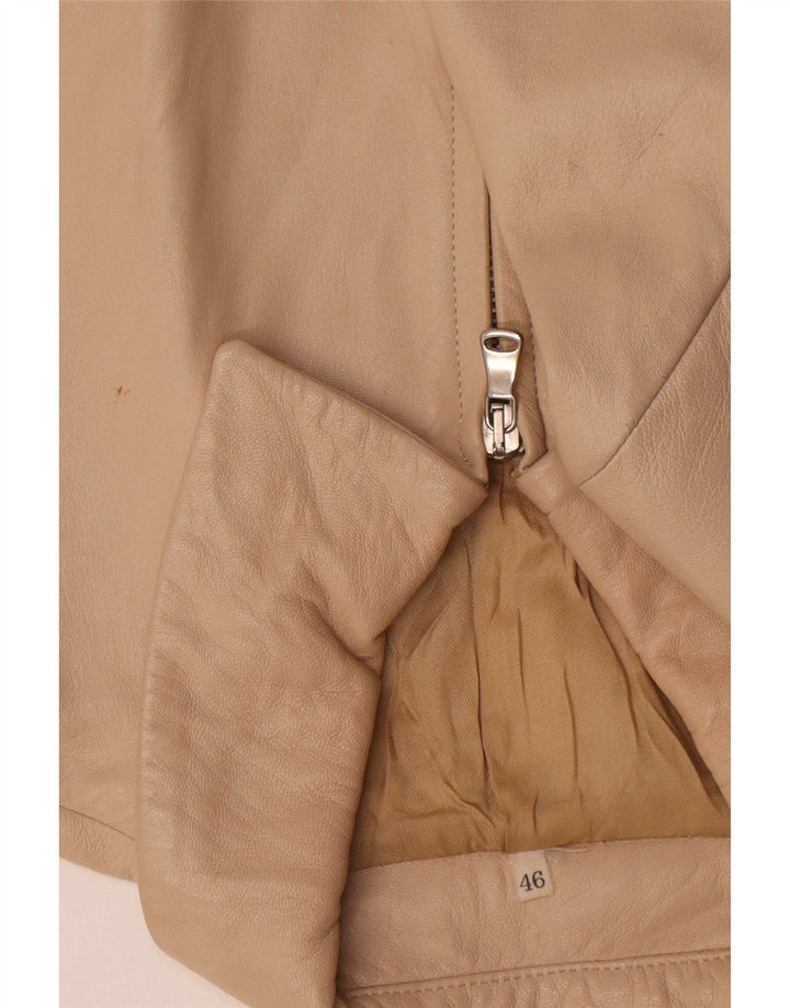 Vintage dame læderjakke IT 46 Large Beige