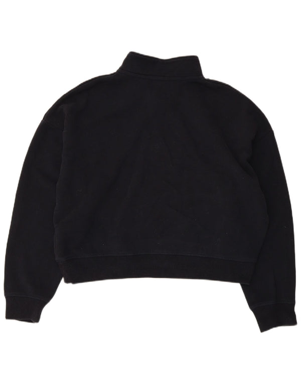 Superdry Womens Oversized Crop Sweatshirt Jumper UK 16 Large Navy Blue