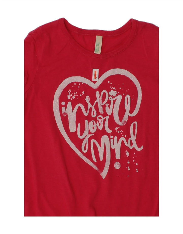 BENETTON Girls Graphic T-Shirt Top 3-4 Years Red | Vintage Benetton | Thrift | Second-Hand Benetton | Used Clothing | Messina Hembry 