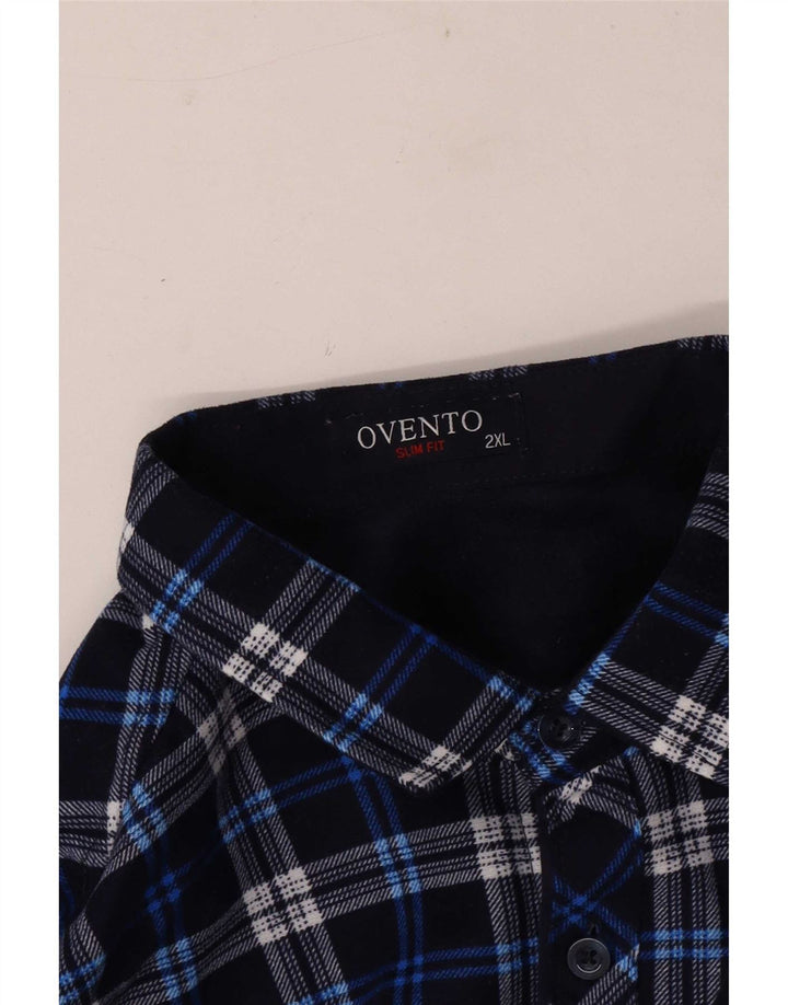 Vintage flannelskjorte til mænd 2XL blå ternet