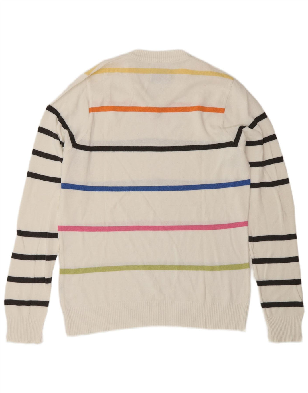 XDYE Herre V-hals sweater mellem hvid stribet