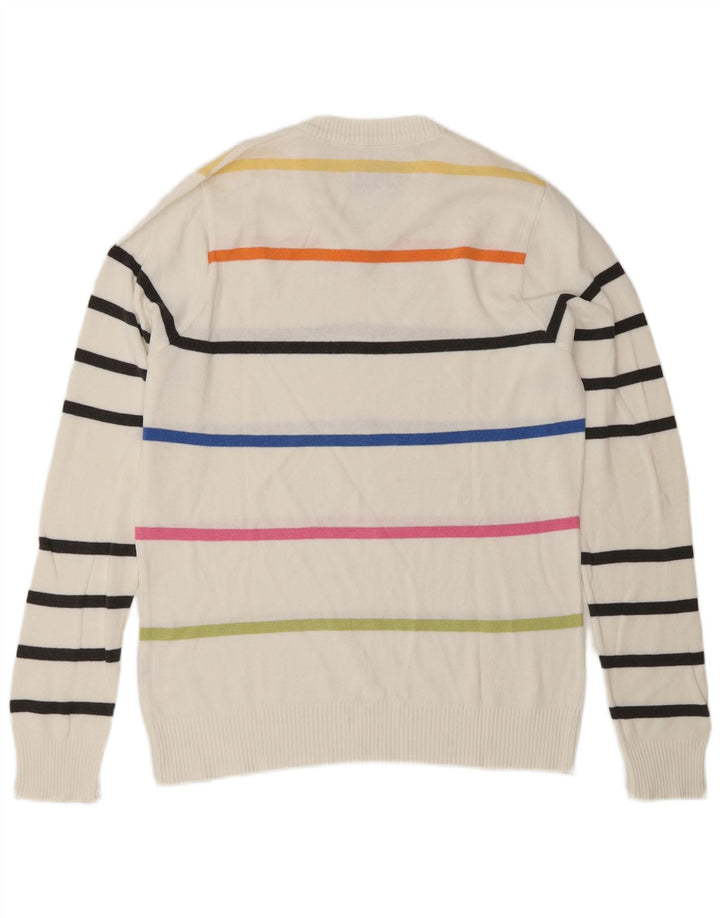 XDYE Herre V-hals sweater mellem hvid stribet