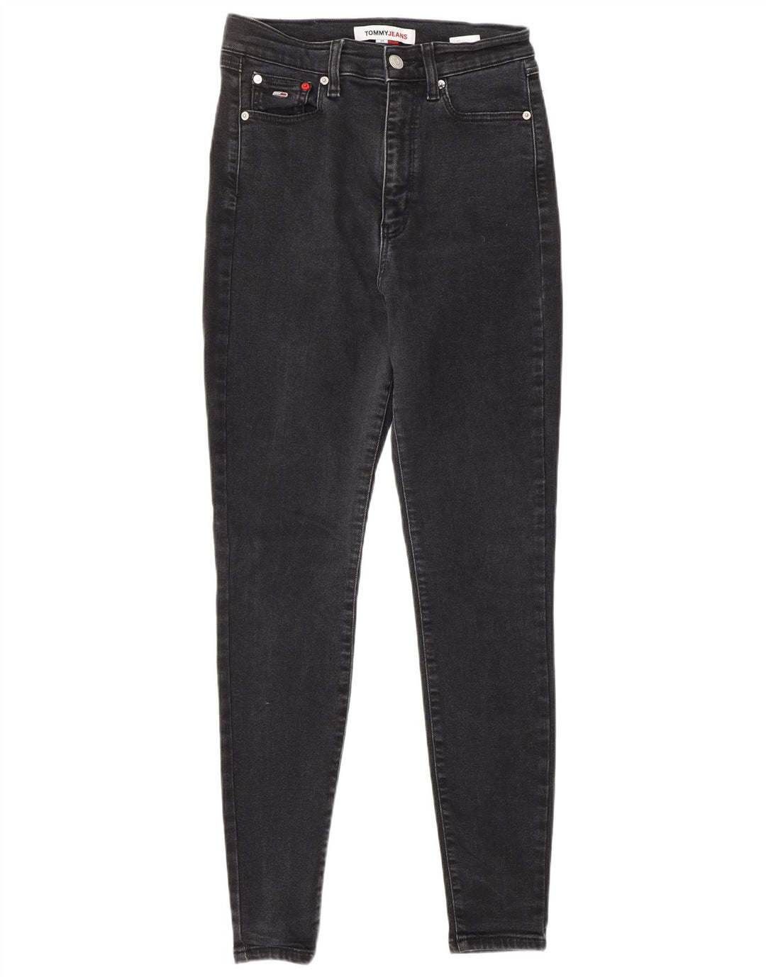 TOMMY HILFIGER Dame Skinny Jeans W28 L30 Sort Bomuld
