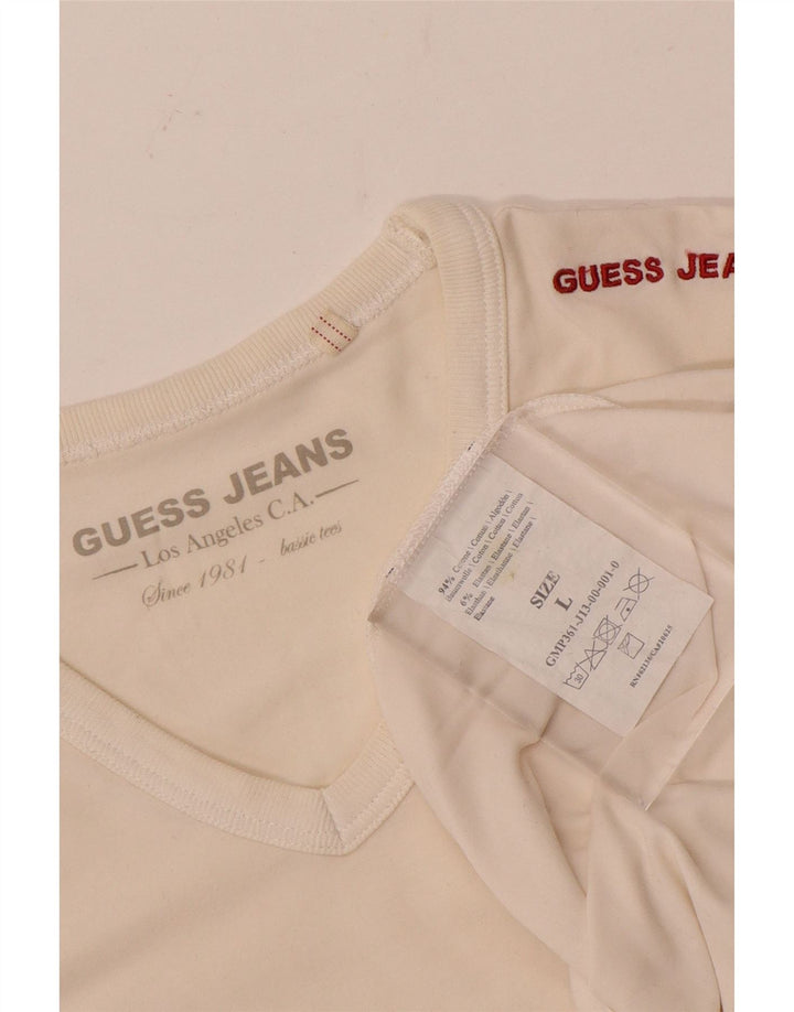 Guess Herre T-Shirt Top Stor Hvid Bomuld