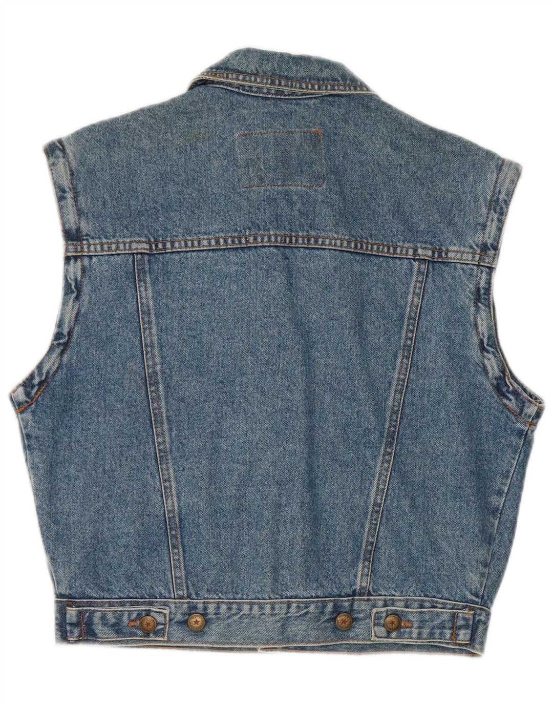 Casucci Womens Crop Oversized Denim Gilet IT 34 2XS Blå Bomuld