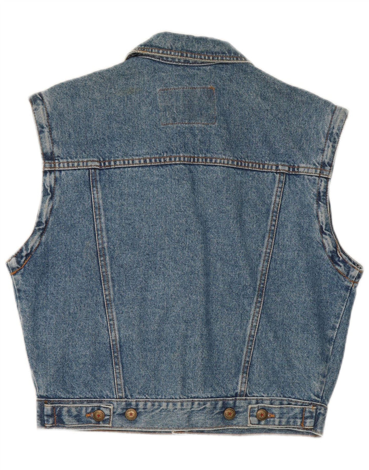 Casucci Womens Crop Oversized Denim Gilet IT 34 2XS Blå Bomuld