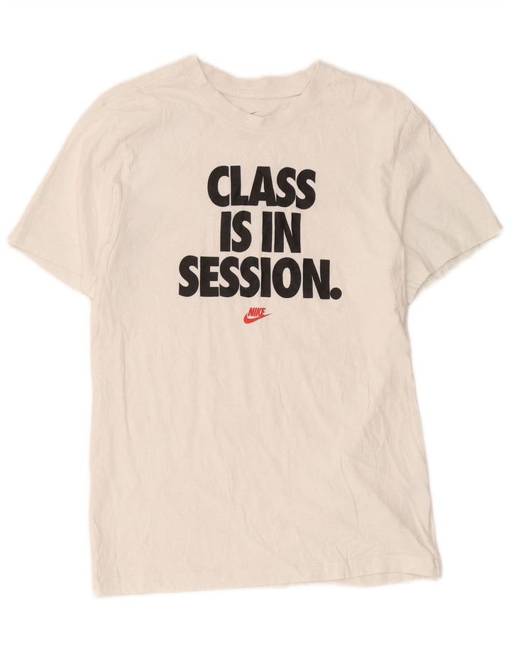 Nike grafisk T-shirt top til mænd, lille hvid bomuld
