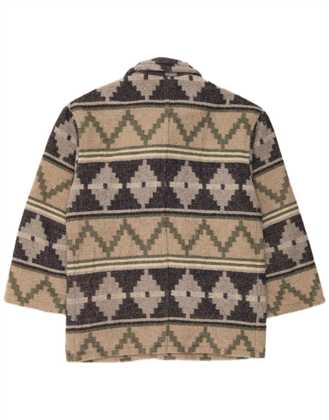 VINTAGE Herre 4-knaps blazerjakke UK 38 Medium Beige Fair Isle