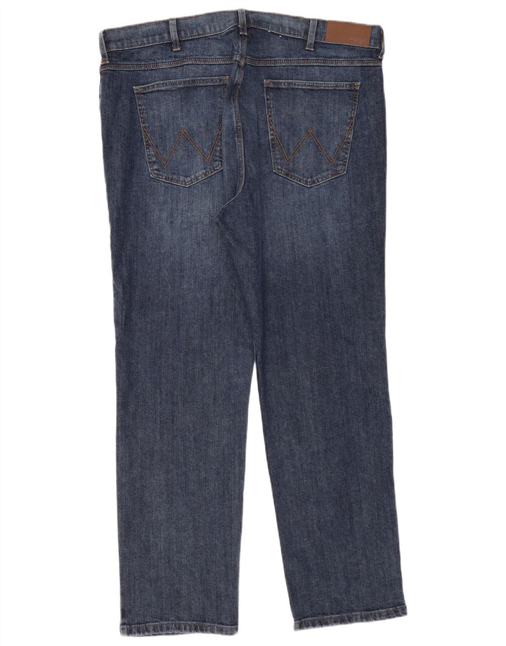 Wrangler Herre Regular Fit Straight Jeans W40 L30 Blå Bomuld