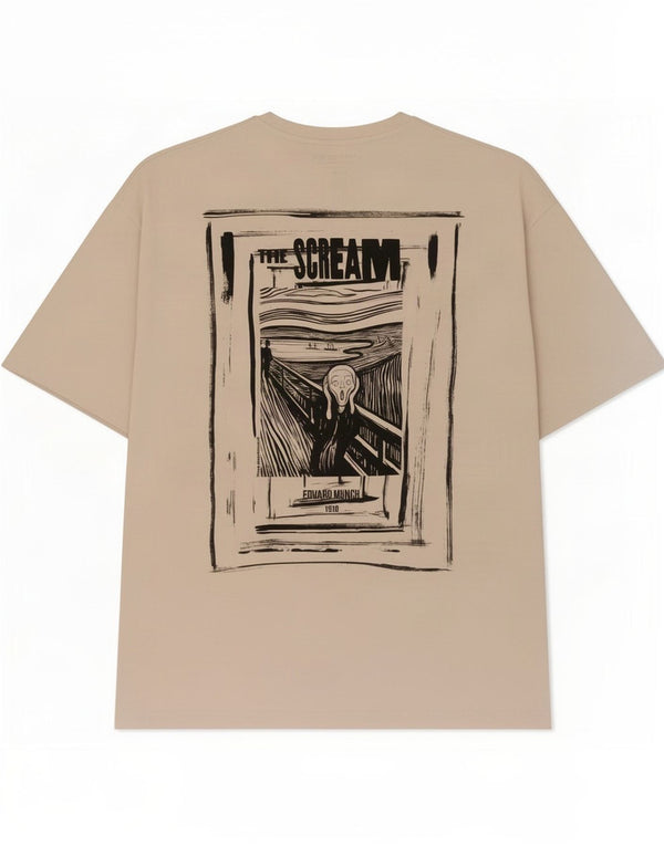 Jack & Jones Herre grafisk T-shirt Top Stor Beige Bomuld