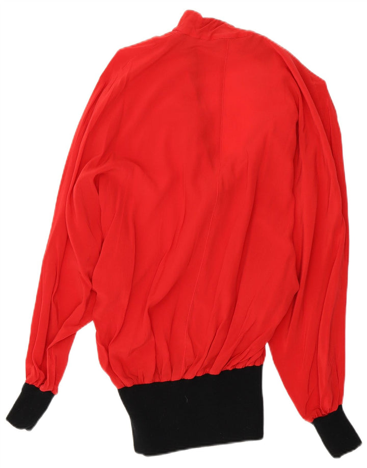 Daniela Massa Dame Langærmet Bluse Top IT 44 Medium Red Colourblock