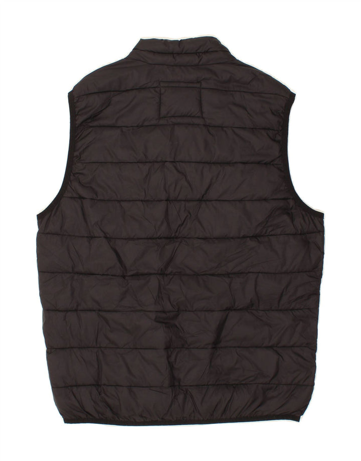JACK & JONES Mens Padded Gilet UK 38 Medium Black Vintage Jack & Jones and Second-Hand Jack & Jones from Messina Hembry 