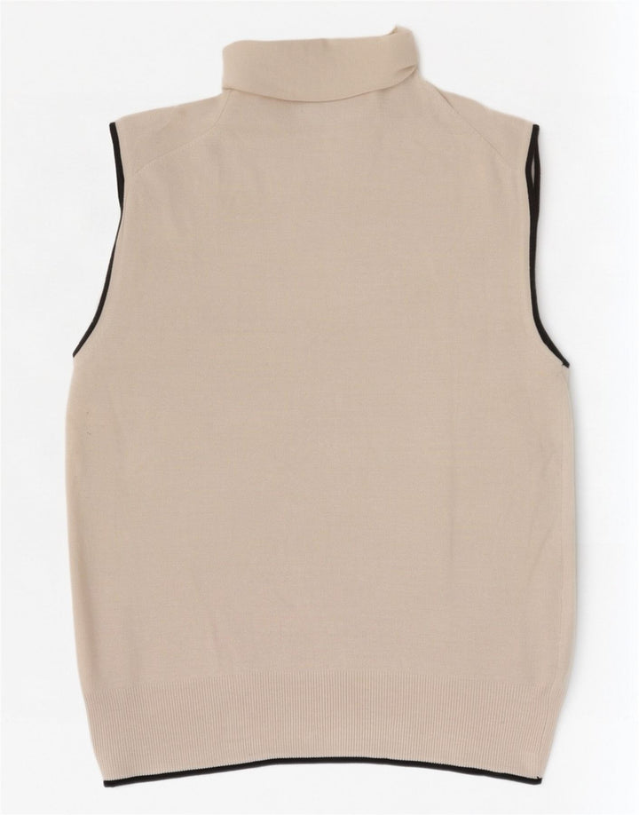 Zara Dame Vest Tank Top UK 12 Medium Beige Viscose