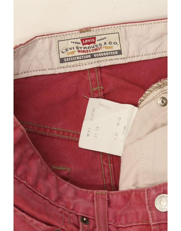 Levi's Herre 401 lige jeans W31 L26 rød bomuld