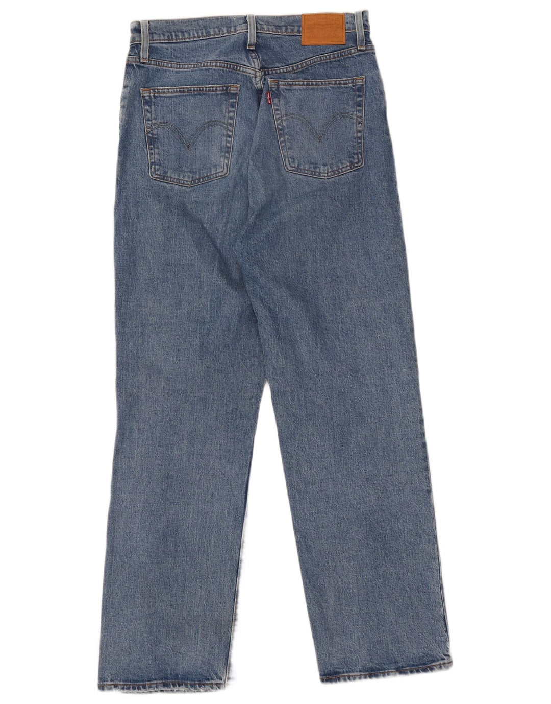 LEVI'S Dame Ribcage Distressed Straight Jeans W30 L29 Blå Bomuld