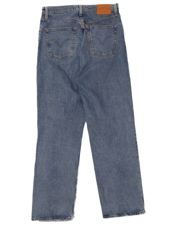 LEVI'S Dame Ribcage Distressed Straight Jeans W30 L29 Blå Bomuld