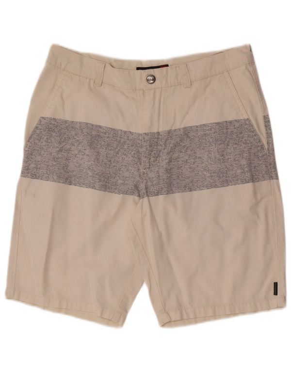 Quiksilver Chino Shorts til mænd W28 Small Beige Colourblock Bomuld