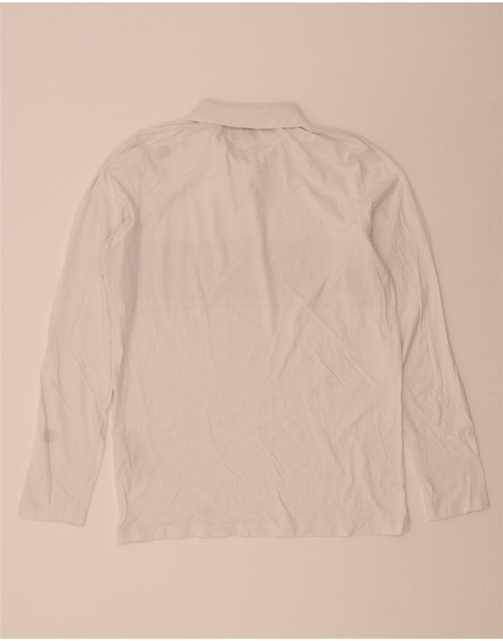 JACK & JONES Herre grafisk langærmet poloshirt Medium White Colourblock