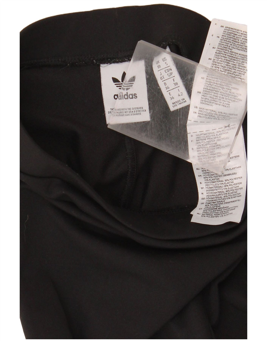 ADIDAS Dame Stigbøjle Leggings UK 10 Small Black Polyester