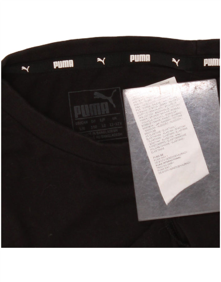 ADIDAS drenge grafisk t-shirt top 11-12 år sort bomuld