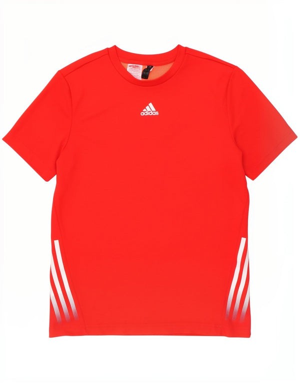 Adidas Boys T-Shirt Top 13-14 År Rød Polyester