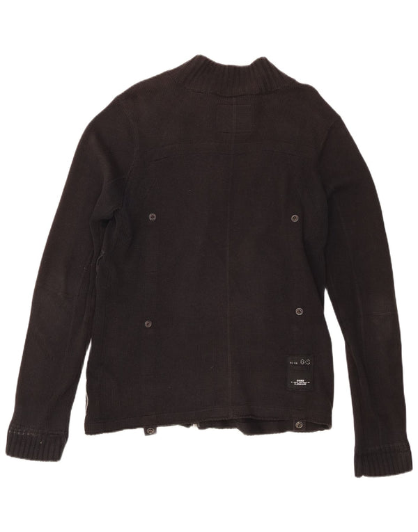 G-Star Herre cardigan sweater med fuld lynlås Medium sort bomuld