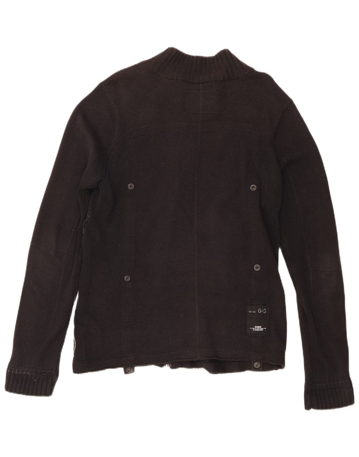 G-Star Herre cardigan sweater med fuld lynlås Medium sort bomuld