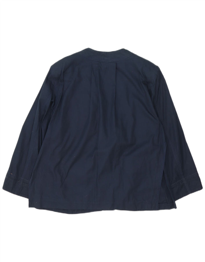 Vintage Kvinder Utility Jacket UK 16 Large Navy Blue Colourblock