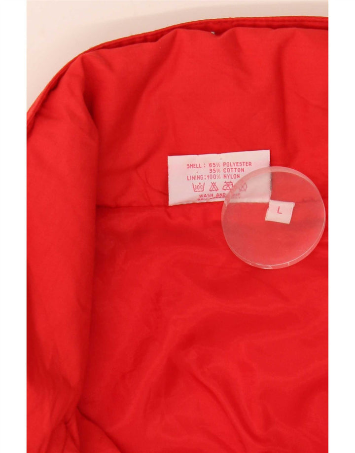Vintage Herre Hooded Bomber Jacket UK 40 Large Red Polyester