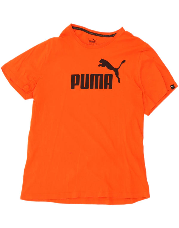 Puma Herre Grafisk T-Shirt Top XL Orange Bomuld