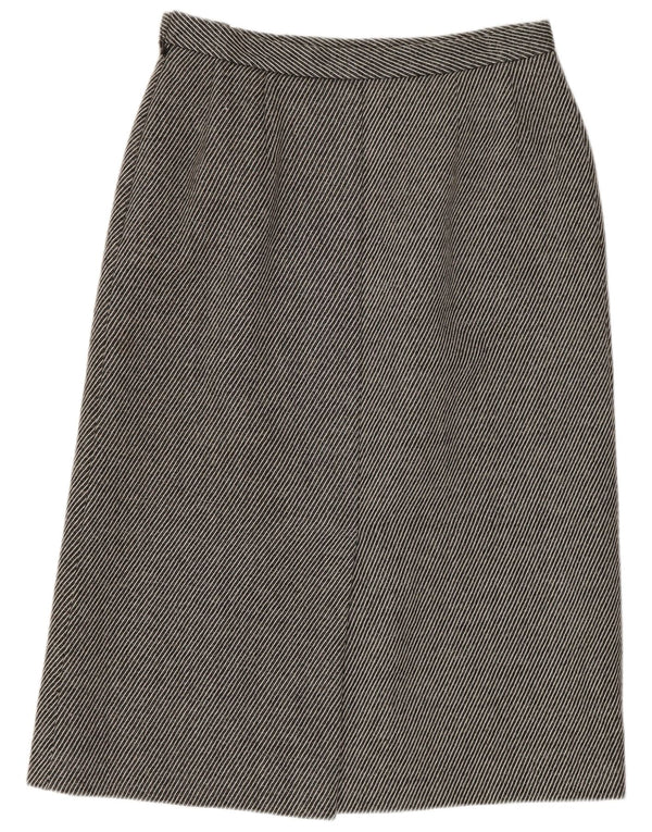 Jaeger Womens Pencil Skirt UK 14 Medium W28 Gråstribet uld