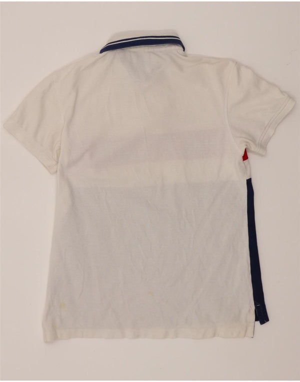 Tommy Hilfiger Herre Grafisk Custom Fit Polo Shirt Medium White Colourblock