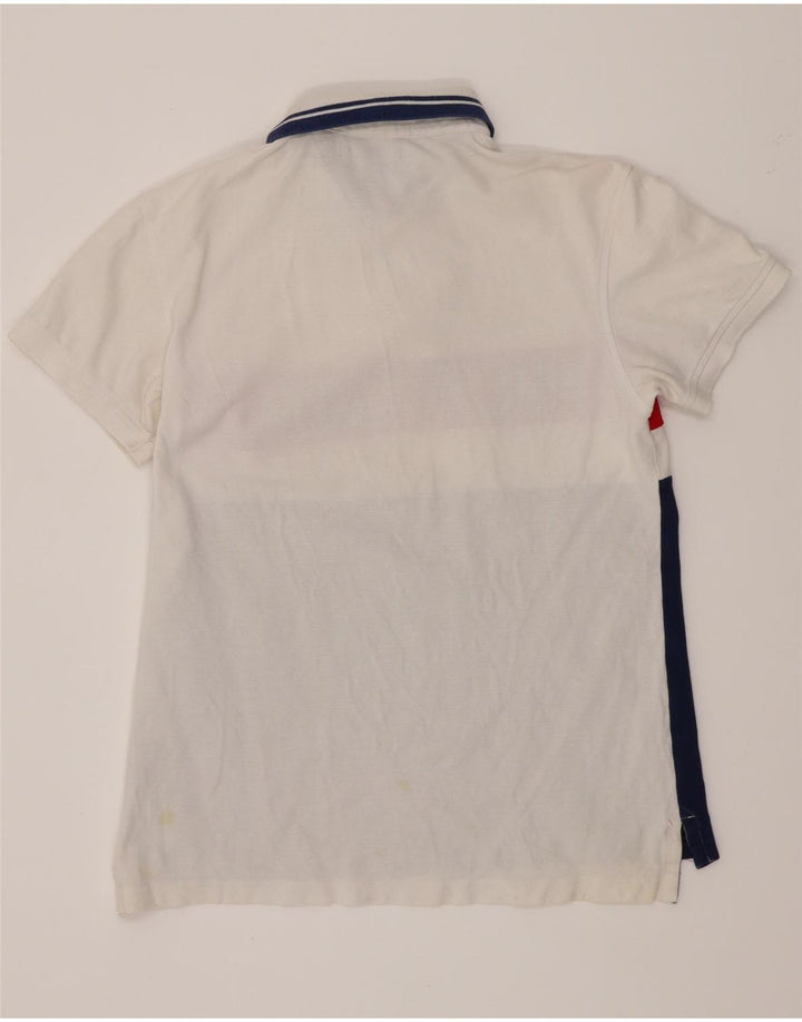 Tommy Hilfiger Herre Grafisk Custom Fit Polo Shirt Medium White Colourblock