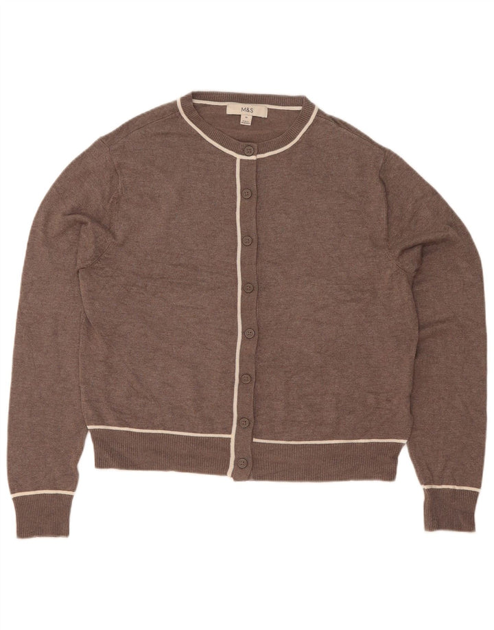 Marks & Spencer Dame Cardigan Sweater UK 10 Small Brown Viscose