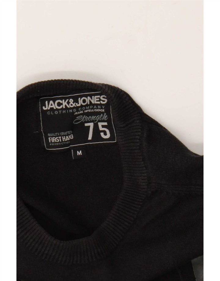 Jack & Jones Herre grafisk Regular Fit Crew Neck Jumper Sweater Medium Sort