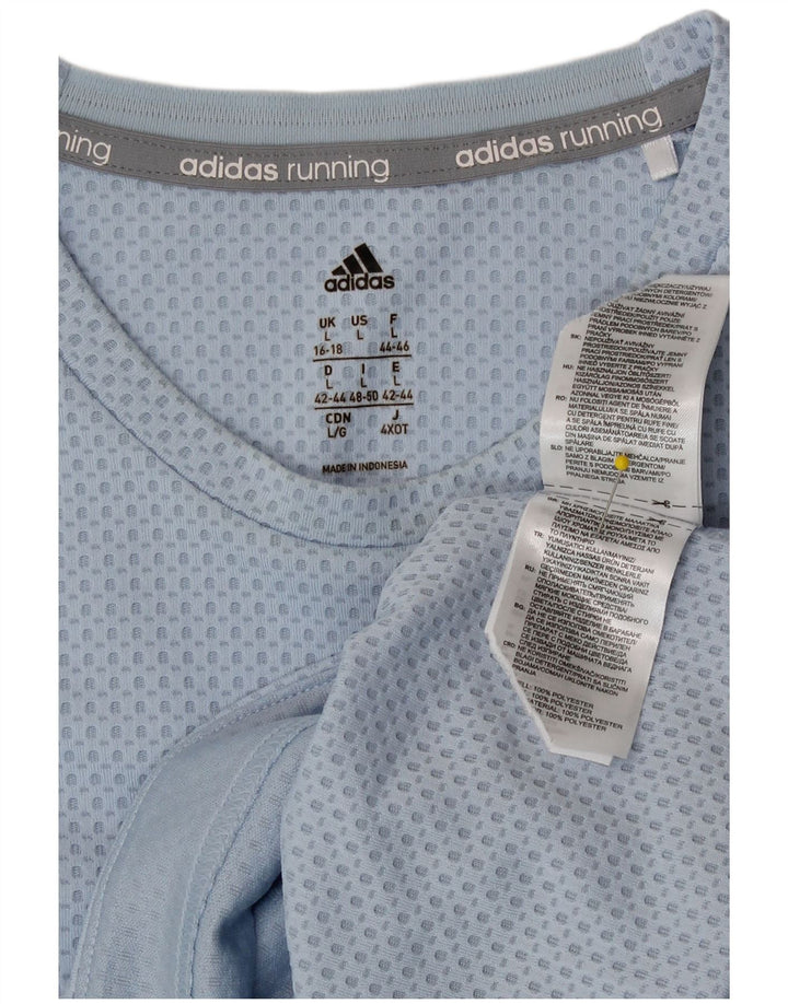 Adidas Dame Top Langærmet UK 16/18 Large Blue Polyester