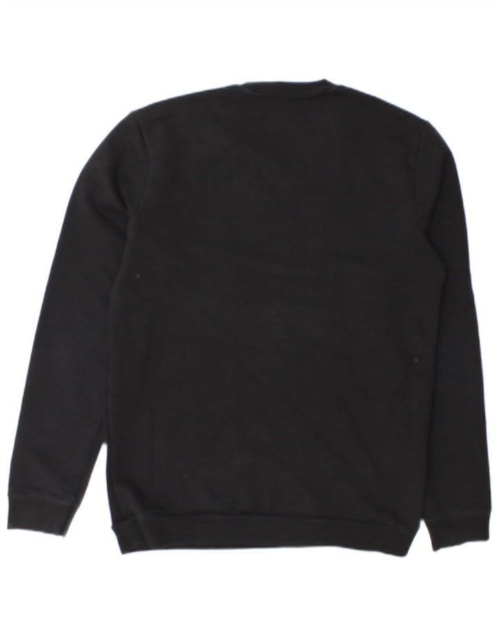 Benetton Herre Grafisk Sweatshirt Jumper Medium Sort Bomuld
