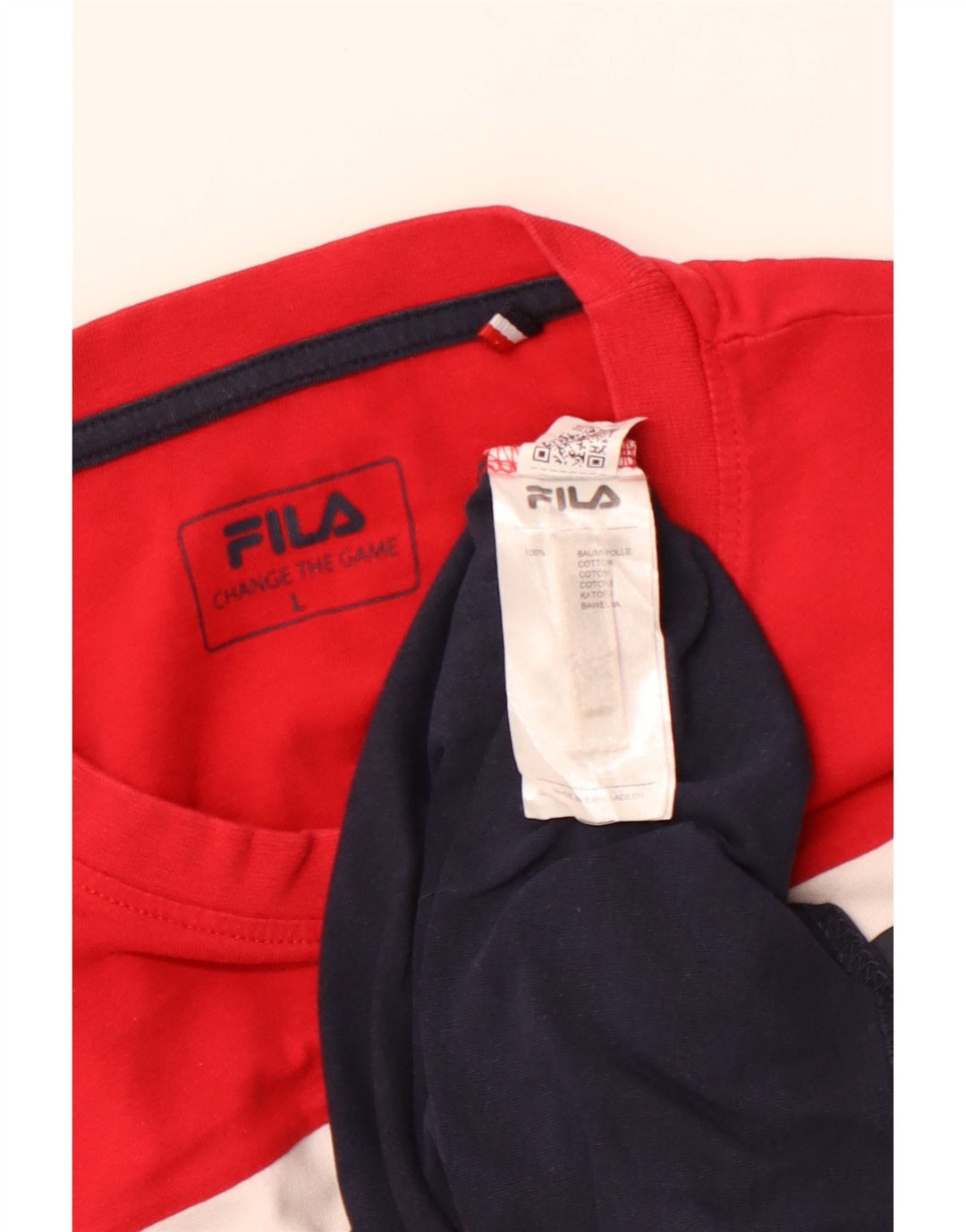 FILA Herre grafisk T-shirt Top Stor flerfarvet Colourblock Bomuld