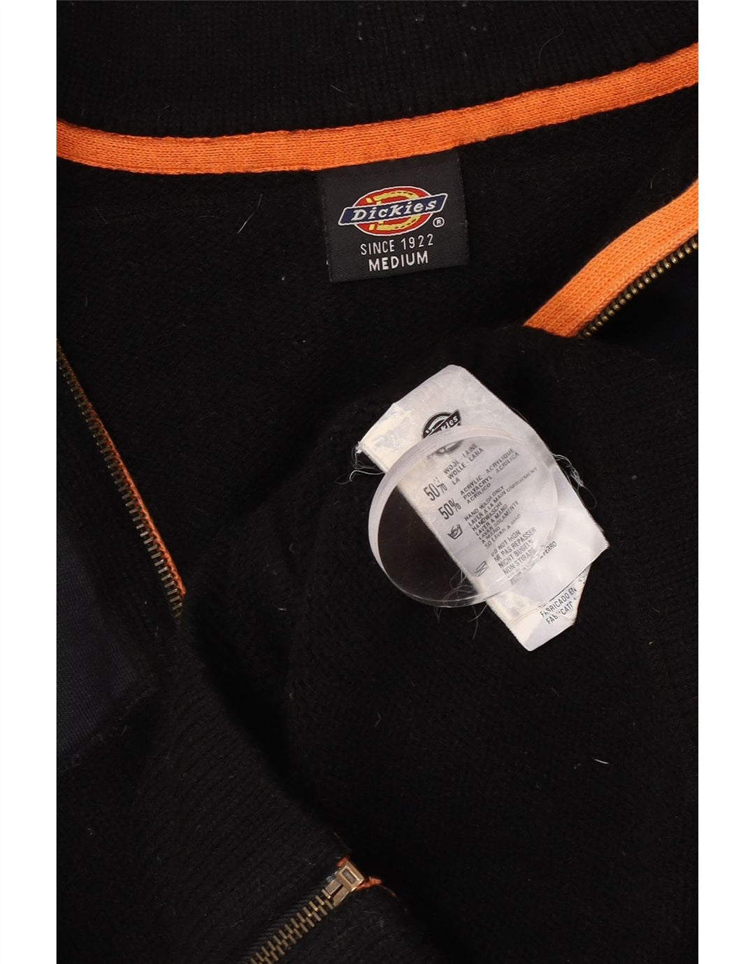Dickies Herre grafisk cardigan sweater Medium Sort Colourblock Uld