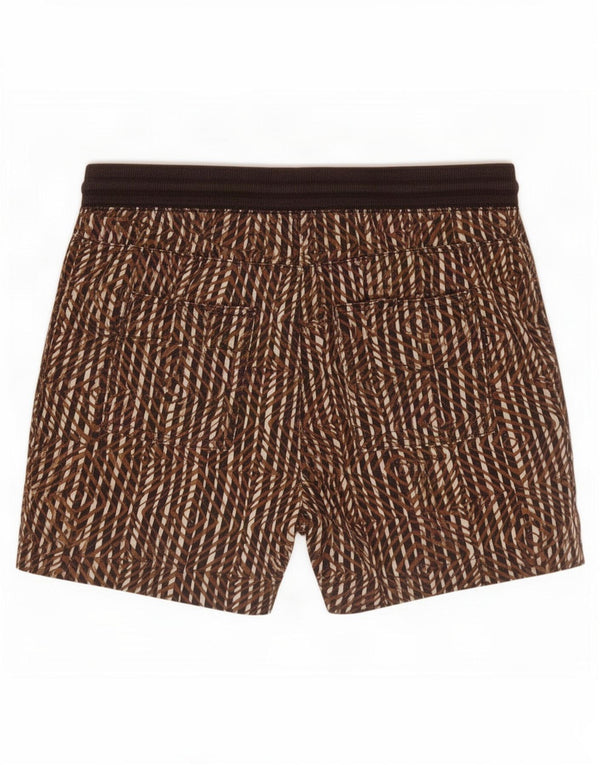 Marks & Spencer Casual Shorts til kvinder UK 12 Medium W32 Brun stribet hør