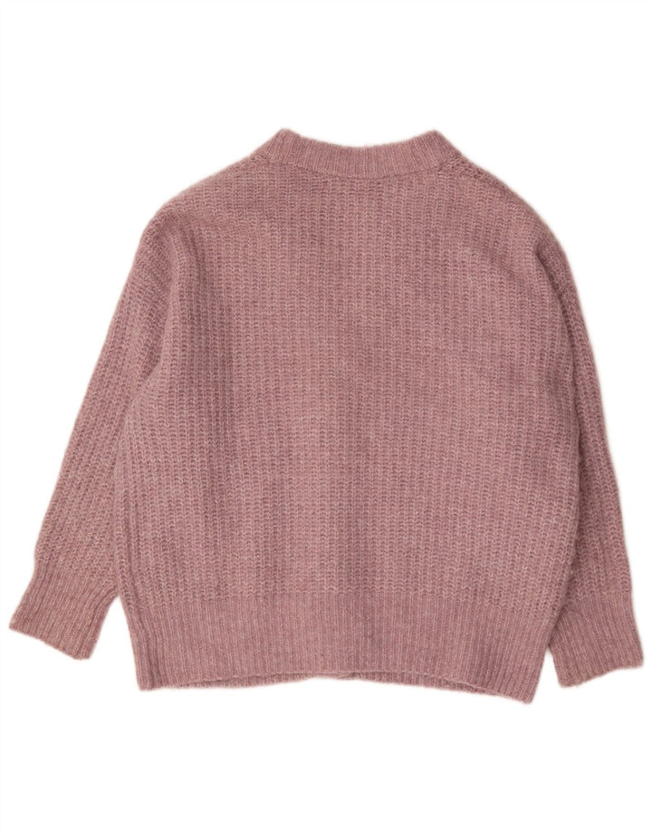 Zara oversize cardigantrøje til kvinder UK 14 Medium Pink Polyester